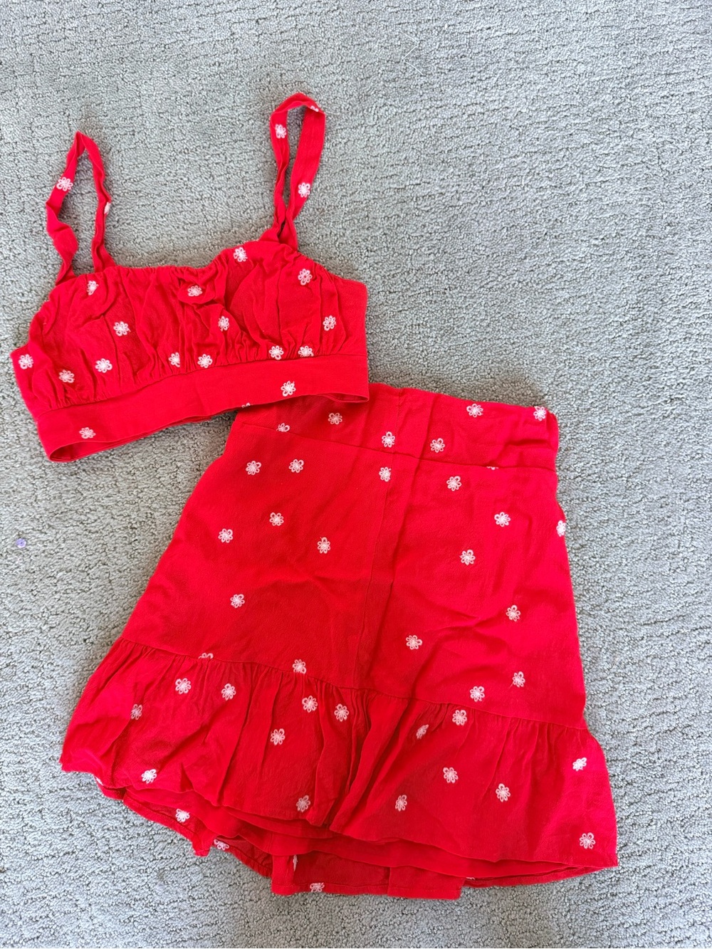 For Love & Lemons Bralette and Mini Skirt Set